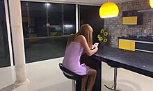 hey, this young girl fucked the delivery guy right after her order, wearing just panties