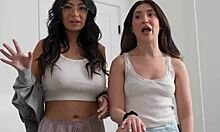 Petite Step Sister and Big Titty BFF Create a Wild Sext Tape with Jane Wilde and Cami Strella.