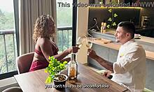 Wow, curvy ebony milf Carla Morelli gets planted for date! She bangs chef's big cock for comfort!