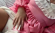 This very nice and cute girl is at home fingering her pussy in a homemade video