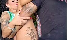 Dru Battles Brazilian Chick in Her Garden