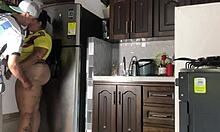 argentino pounds colombiana hard in wild kitchen romp