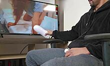 i jerk my big cock with a toy for intense pleasure. it feels so damn good every time.