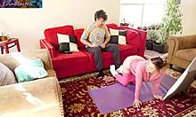 Damn, pregnant stepsister pounded hard in living room, what a sight!