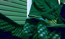 Time Lapse Of Skinny Amateur Stretching Ass And Legs Against Steps At Night.