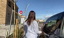 beautiful latina squirter fucked in uber, driver gets soaked