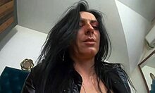 Damn, dirty-talking Latina goddess licks toy while masturbating hard!