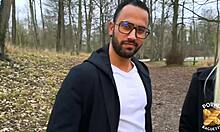 Beautiful European Georgia Gets Fucked Outdoors by Two Men