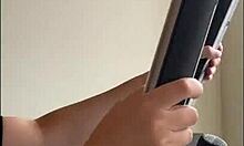 Japanese girl on diet enjoys hotel relaxation