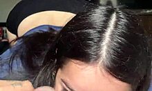 Cute Brunette DEEPTHROATS Monster Cock