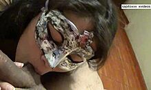 mi amiga le encanta chupar verga, deepthroat face fucking with big ass brunette