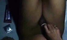 He doesn't want to get caught playing with his ass in public, but the anal temptation is too strong.