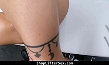 Teen Shoplifter Faces Rough Consequences: Missionary and Doggystyle Fucking in Garage and Office by Burglar