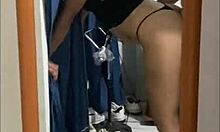 I FUCKED the big ass LATINA in front of the MIRROR