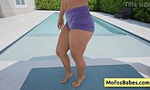 Sexy Petite Blonde Reveals Her Natural Tits By The Pool