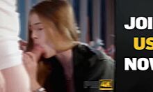 Russian mature stepmom fucks on sofa in stockings.