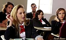 step sister allows sensual rubbing with condom