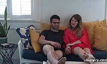 Frankie and Lucy submit in living room blowjob!