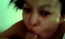 Real amateur Latina milf swallows cock in homemade video