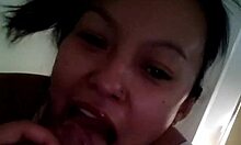 Real amateur Latina milf swallows cock in homemade video