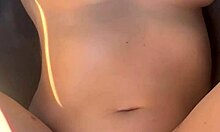 Real escort with huge tits cums watching herself get banged from behind in public street car.