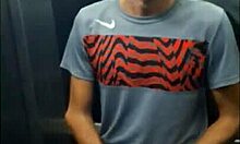 Risky blowjob in the public elevator