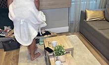 Backstage livestream captures petite Latina and tall brunette teen in wild threesome. Double doggystyle action unfolds with raw intensity.