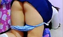 Can you believe this real Mexican student got so horny in her uniform I had to help with my cock?