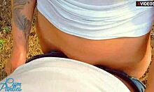 Caught Looking for Cum Spot in Wet Pussy Outdoors