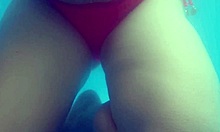 Intense underwater sex in pool with curvy married woman