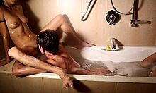 i'm fucking my hot roommate in the tub with my monster cock, bending her over for doggystyle and cum in mouth