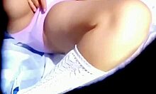 Can you believe this real Mexican student got so horny in her uniform I had to help with my cock?