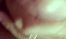 cumming on her face while she's on her knees!