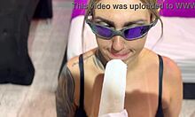 I tricked my stepsister to lick my monster cock and she made me cum fast