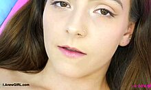 Sweet Teen Brunette Shows Her Body