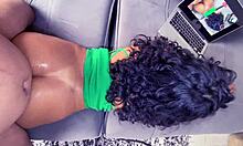 Curly-Haired Brazilian Wife Rides Without Condom