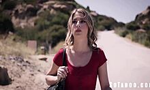 bipolar hitchhiker kirsten scott gets bent over for a rough blowjob in a car