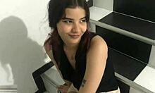 Skinny latina babe in lingerie deepthroats and gets creampied in doggystyle