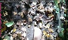 sexy nylon flashing in the german woods 😏