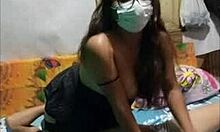 mi hermanastra se sube en mi pecho, quita el calzon y chupa mi pene, yo le chupo la vagina y tiene orgasmos intensos