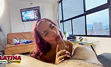 Hey, wanna see skinny Colombian teen Candytiny take a huge white cock?