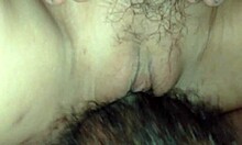 i love licking that shaved pussy and tits until she orgasms from my creampie fucking