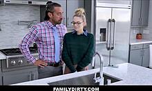 Skinny Blonde Teen Stepdaughter Lily Larimar Seduces Jealous Stepdad Johnny Castle on Kitchen Counter