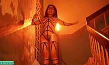 indian cute girl gets drilled by program director after practice in steamy action.