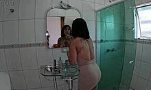 Shirley Azevedo’s first porn scene gets steamy in the mansion shower.