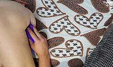 Trident Vibrator Drives Petite Stepsister to Insane G-Spot Orgasms