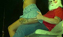 santa fucks young girl's tight ass in the square