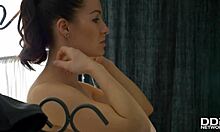 teen gets lubed up for anal massage, assfucking and blowjob in bedroom, cum on ass