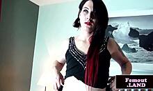 Gothic Femboy Teases with Anal Beads in Bedroom Play.
