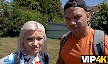 I watch my old friend pick up this tourist slut for face fucking and she orgasms hard.